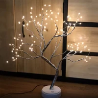 romantic 3660108 led touch night light usbbattery powered mini christmas tree copper wire garland fairy table lamp gift
