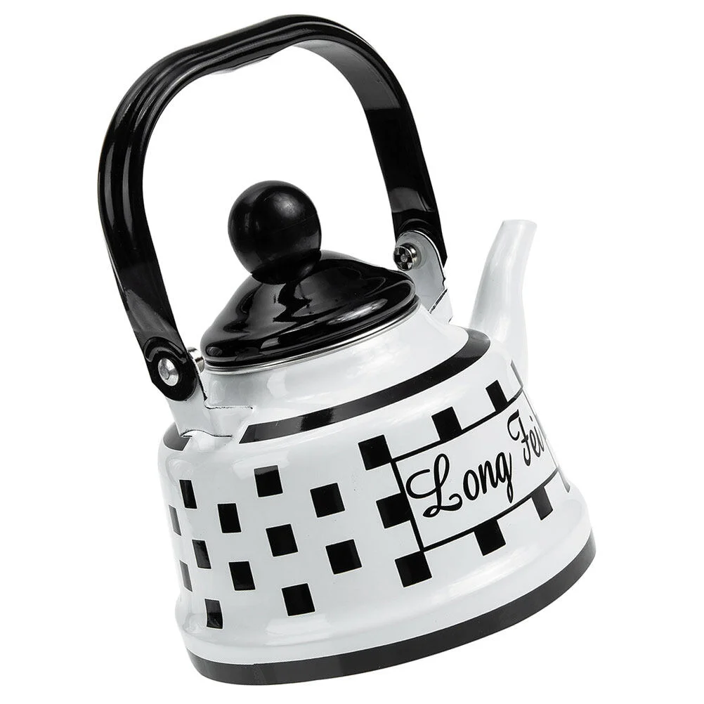

Cold Water Bottle Enamel Tea Pot Daily Use Teapot Stovetop Handle Thickened Kettle Handheld Convenient White
