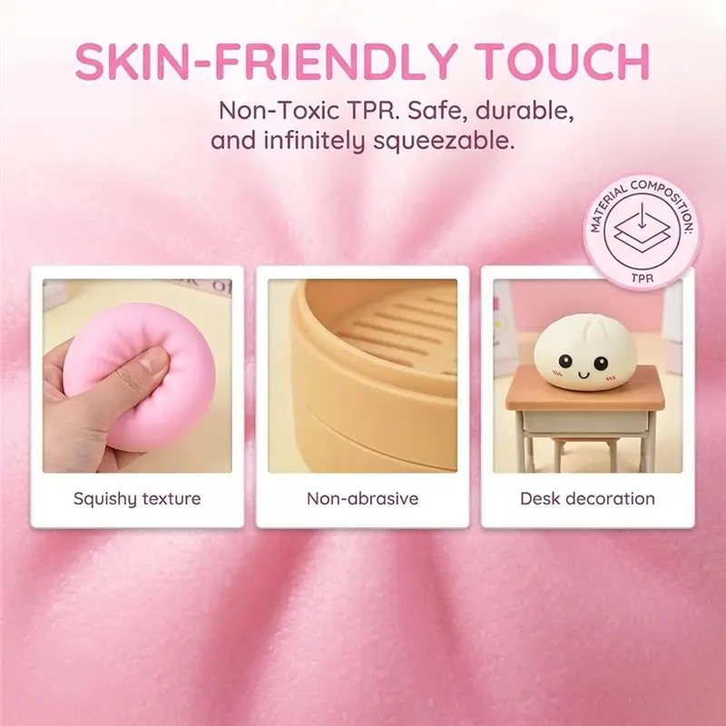 Фото Набор WOWFU-Dumpling Squishy Mysterious Box Glitter Set, милые антистрессовые мячики в форме булочек для детей и взрослых, случайные цвета, 4 шт. №5