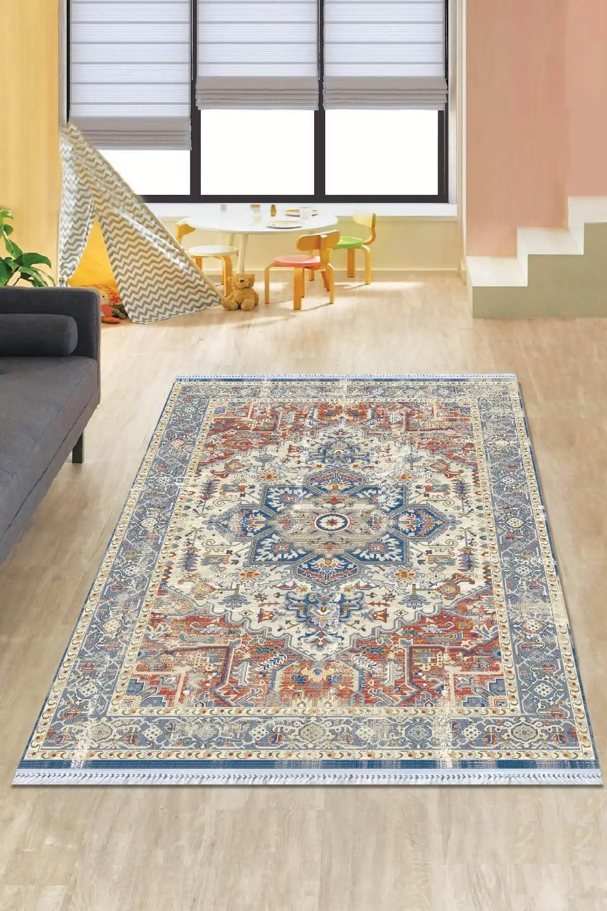 

Хлопковый нескользящий коврик, высококачественный богемный ковер ручной работы, тканый хлопковый ковер, Стирка в стиральной машине, Роскош...