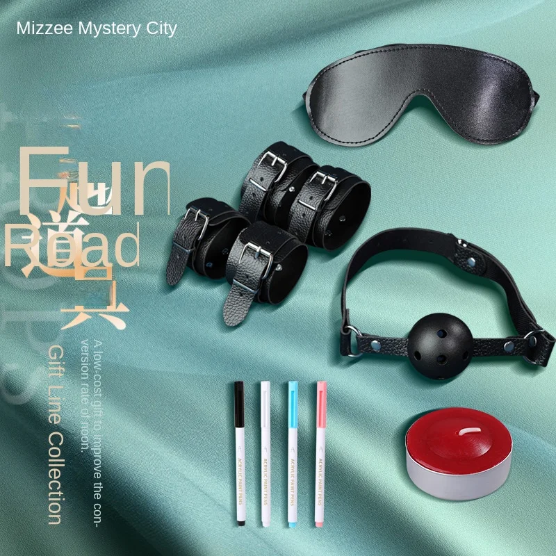 SM порно переплет секс-реквизит наручники рот мяч маска для глаз свеча компактный