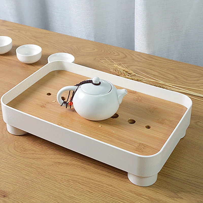 Мини бамбуковый Китайский Gongfu Настольный поднос для чая Box с хранением воды
