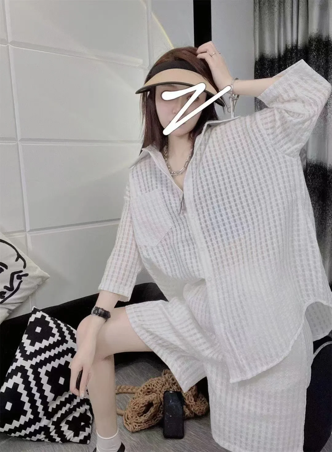 

Женская летняя рубашка 2022, дышащая Повседневная Свободная рубашка для снижения возраста, темпераментный Модный комплект для похудения в ст...