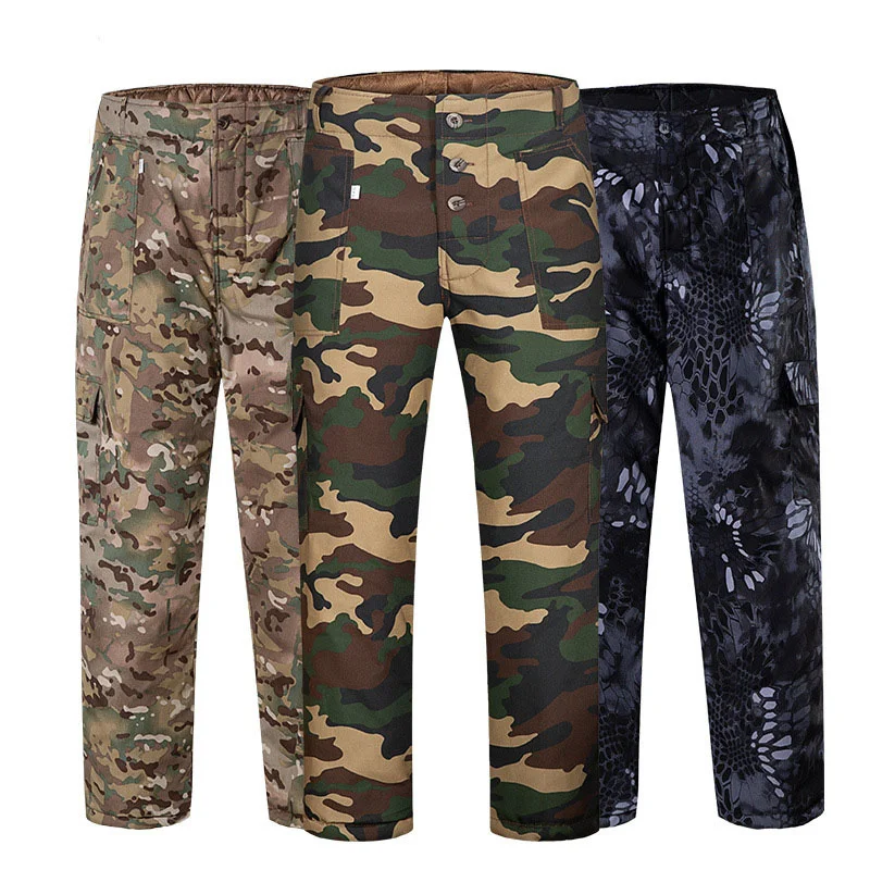 

Брюки мужские зимние с хлопковой подкладкой, камуфляжные утепленные, с защитой от ветра и воды, теплые штаны для защиты от холода и работы