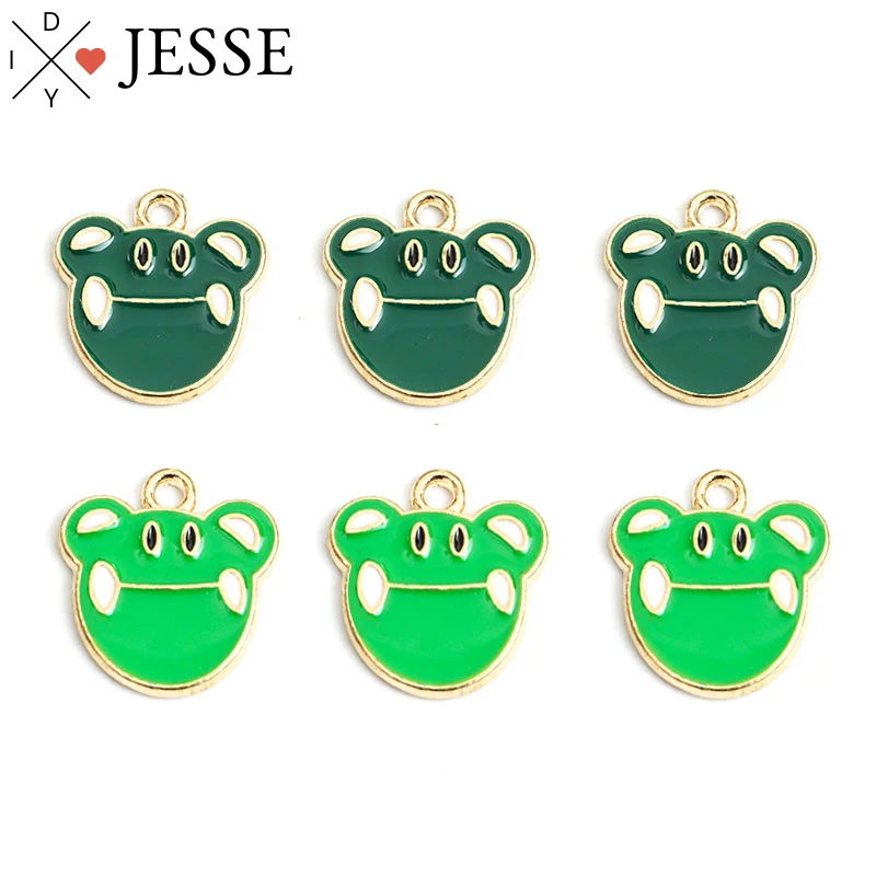 

10pcs Cute Frog Enamel Charms Froggy DIY Charms Animal Metal Zinc Alloy Pendant For Jewelry Making Accessories Handmade Findings
