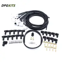 9001C Universal Spark Plug Wire Set Car Engine 8mm Wire Kit With 8 Black Universal 90 Degree Ceramic Boots