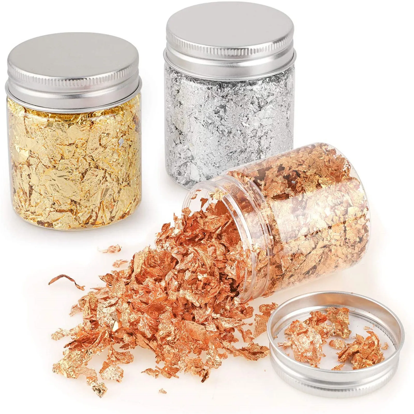 3 г/бутылка имитация золотой серебряной фольги бумажные листья золочение сделай