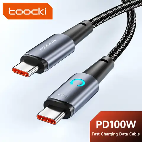 USB-кабель Toocki со светодиодной подсветкой, 100 Вт, 66 Вт/6 А