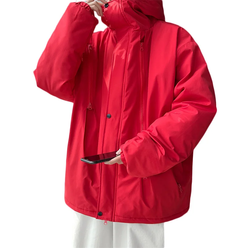 Winter Jacket Men Warm Fashion Casual Thickened Down Jacket Men Korean Loose Thick Hooded Short Coat Mens Parker Large Size