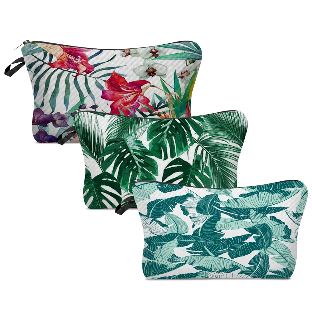 

Женская портативная косметичка с принтом растений, сумочка для мытья, дорожный Органайзер на молнии для хранения туалетных принадлежносте...