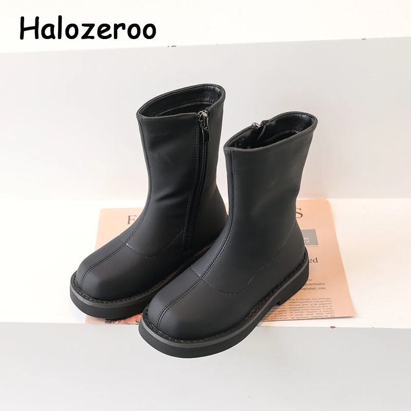 

Новинка, детские сапоги для верховой езды, теплые сапоги до колена для маленьких девочек, детские брендовые модные сапоги, мягкая зимняя обувь из искусственной кожи на платформе для мальчиков