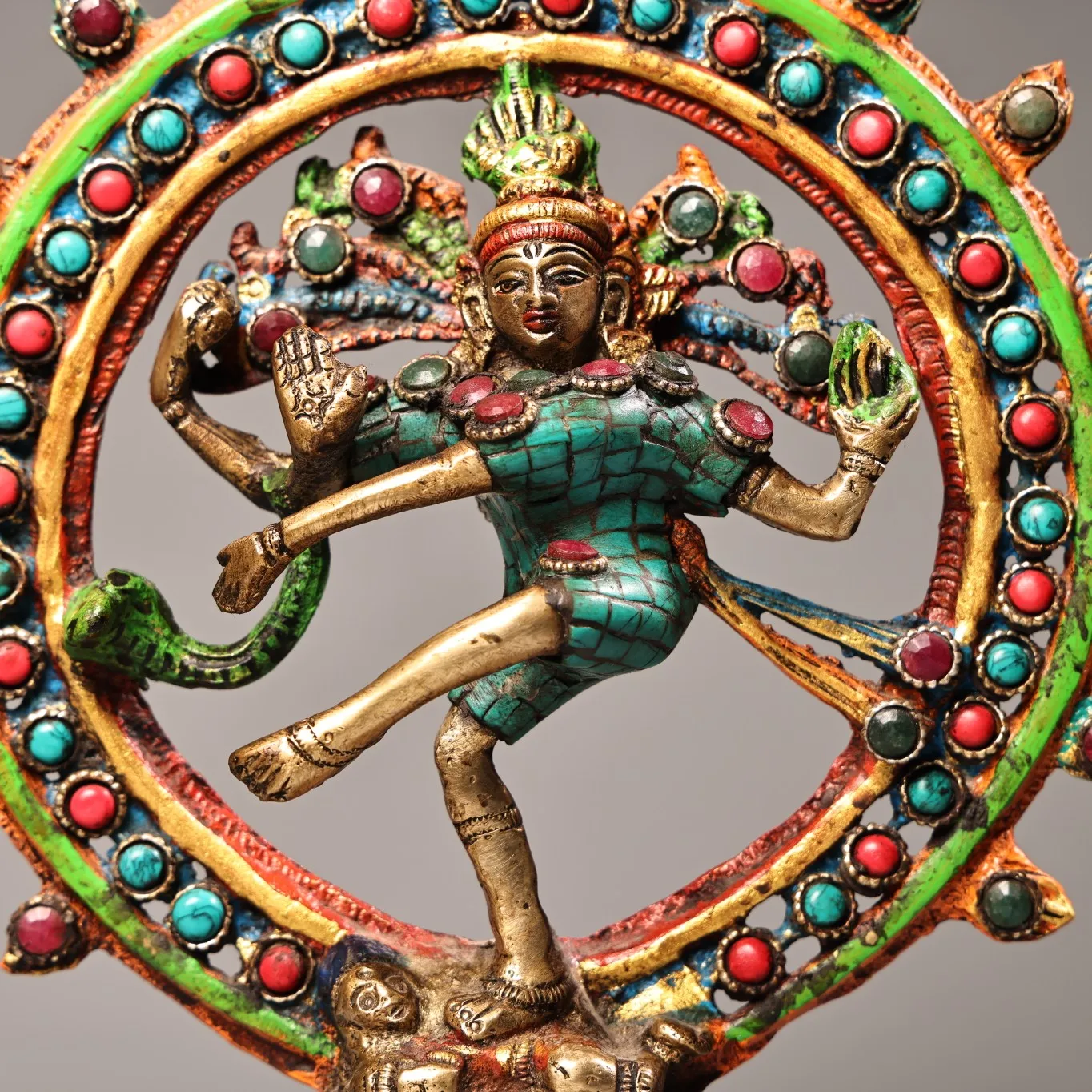 9-дюймовая коллекция тибетского храма старая бронза окрашенная контур в золоте