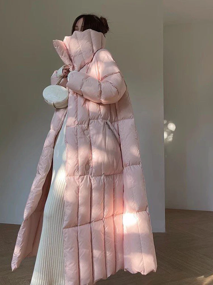 Женские зимние толстые теплые 90 белых утиных пуховых пальто женские длинные