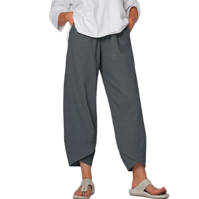 Fashion New Pantalones De Mujer M-5XL Plus Size Sleepwear Women Loose Cotton Linen Pajamas Pant Spring Fall Home Wear Trousers