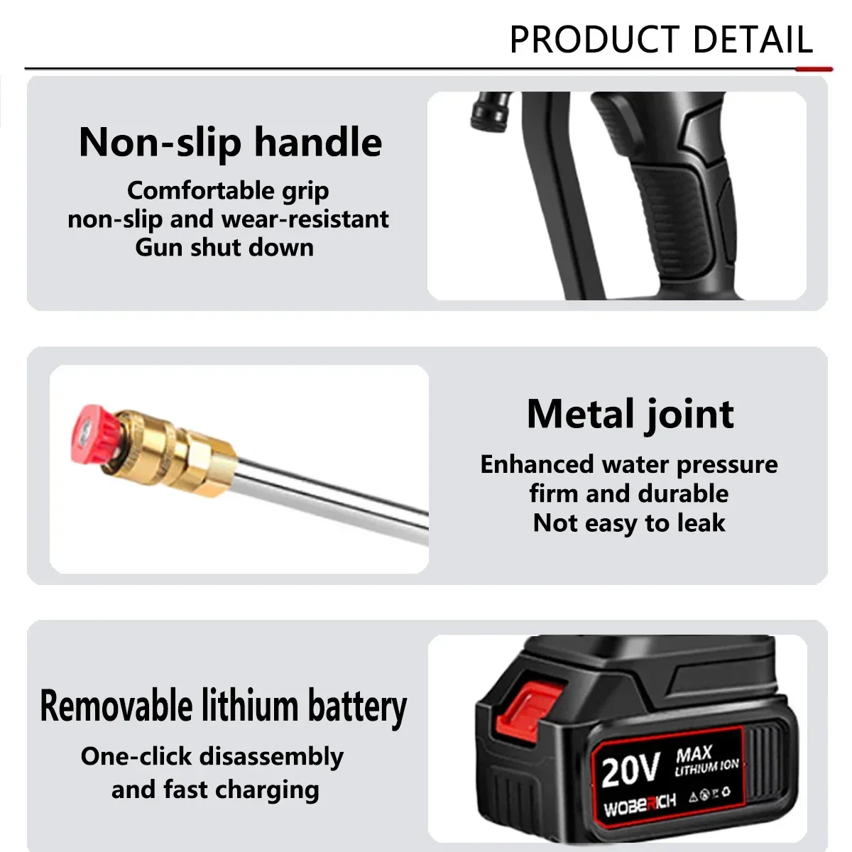 Черная беспроводная автомойка высокого давления спрей портативный очиститель