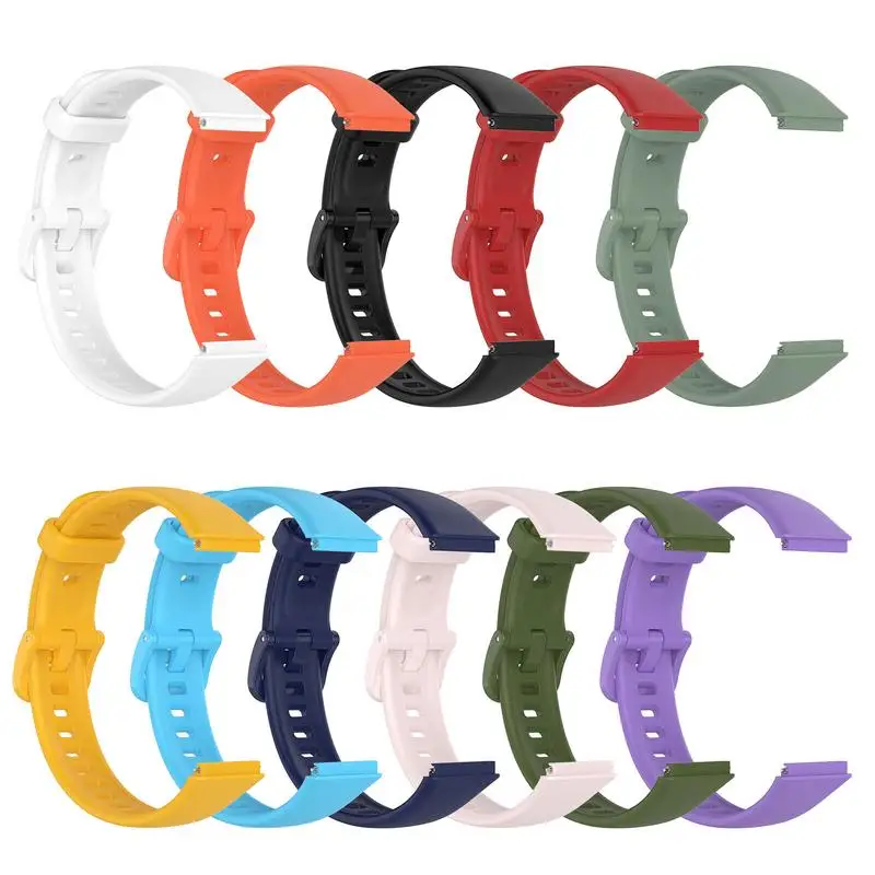 

Мягкий силиконовый чехол, сменный ремешок, совместимый с HuaweiBand 7, однотонный Водонепроницаемый умный ремешок, Аксессуары для браслета