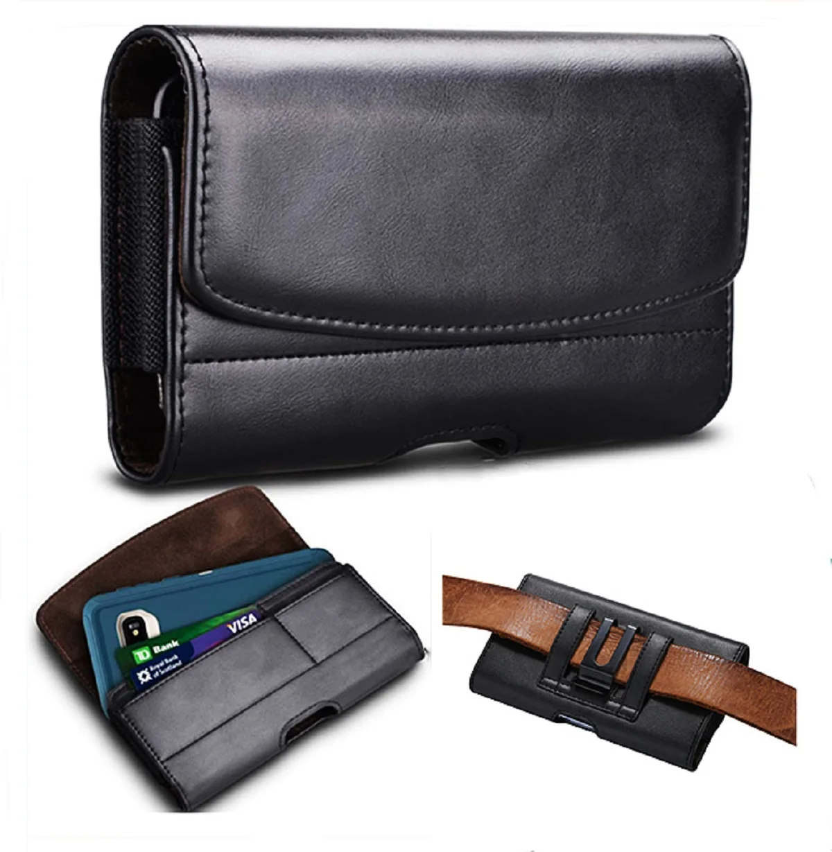 

Hot And Fashionable Double-layer Multi-function Card Hanging Waist Magnetic Mobile Phone Protective Sleeve Waist Bag
