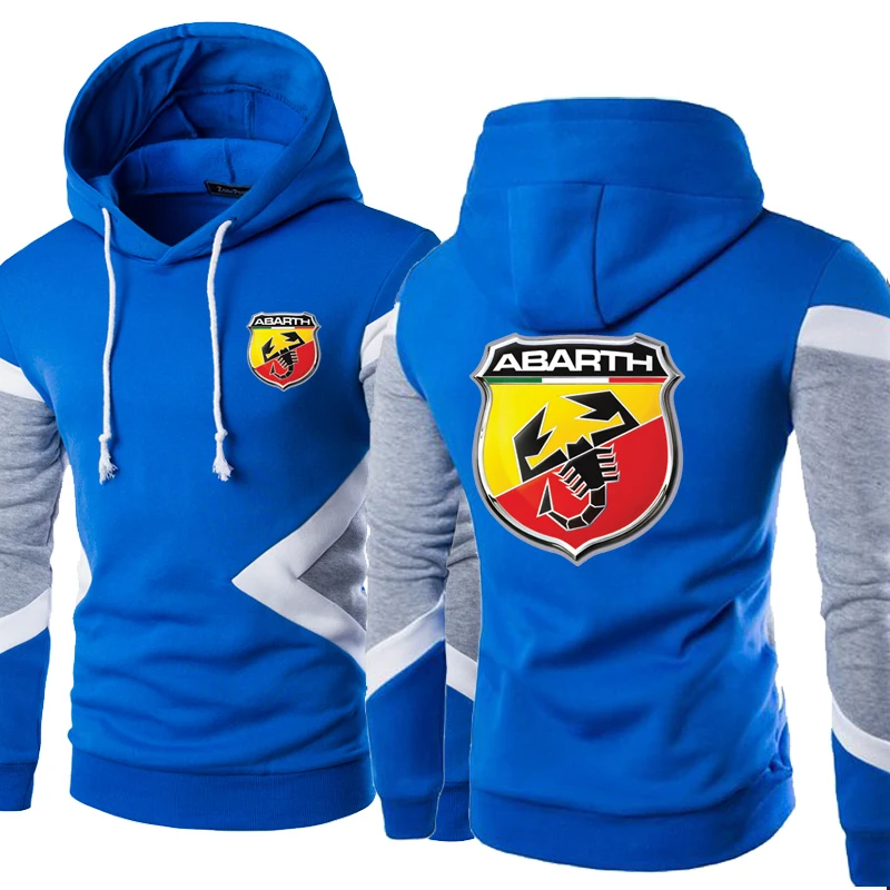 

New Spring Autumn Fashion Abarth Logo Hoodies Patchwork Men Pullover Sweatshirts Casual Cotton Hoody