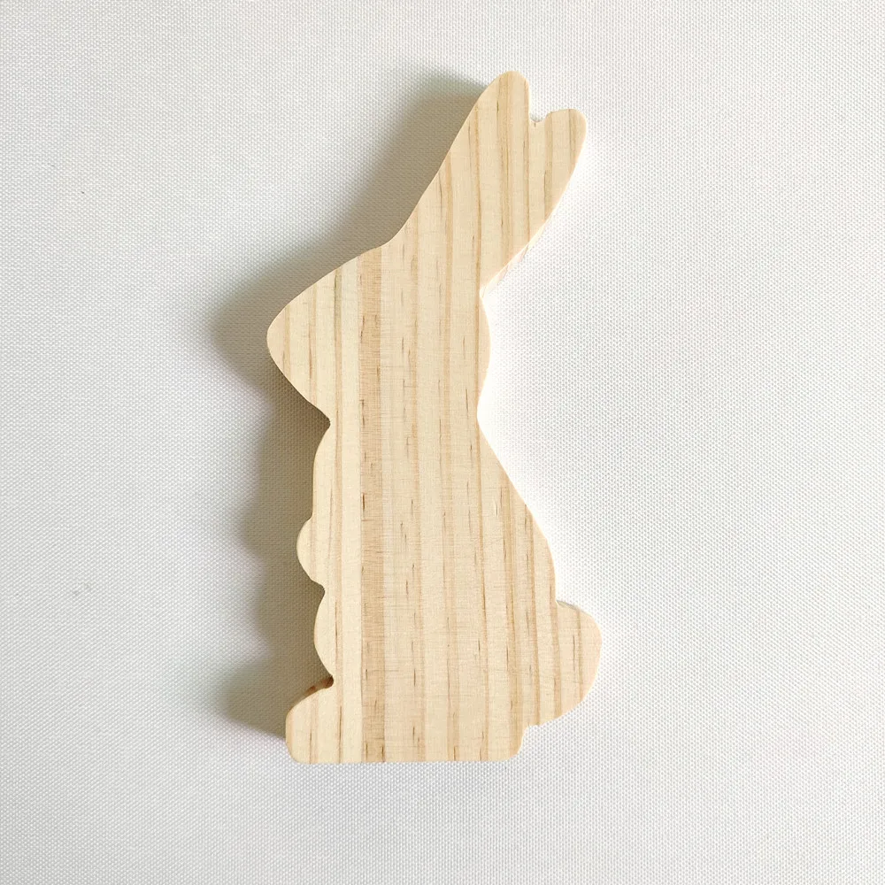 Пасхальные украшения в форме кролика из массивного дерева Праздничный орнамент