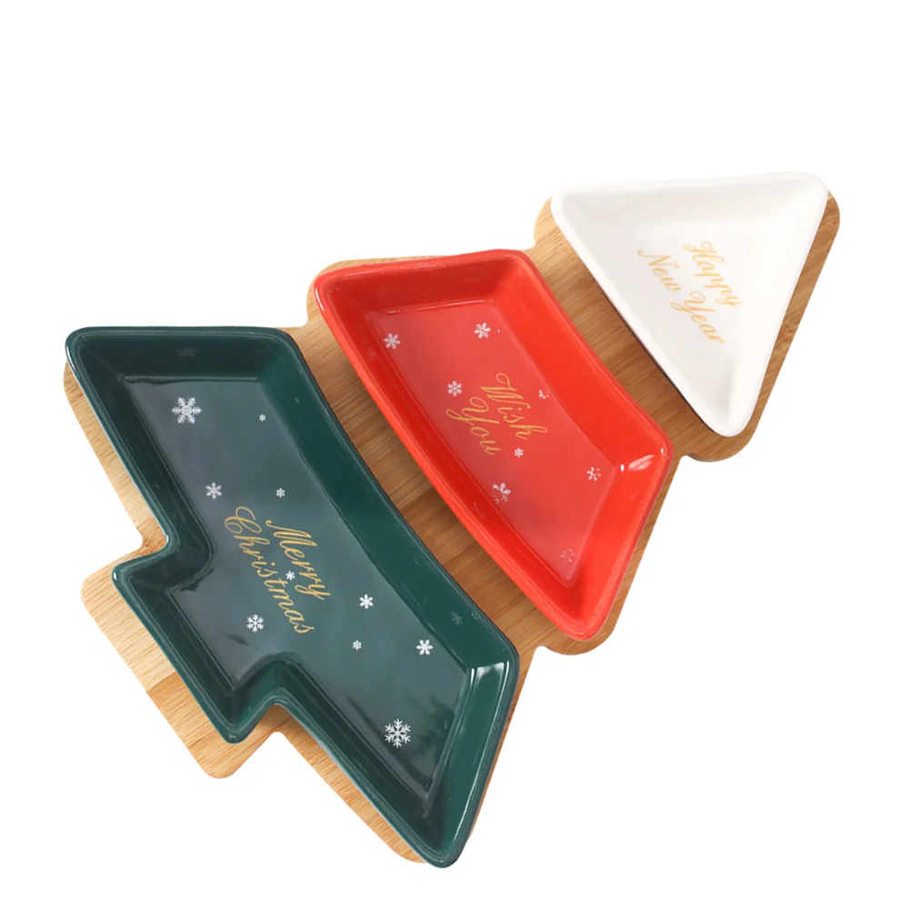 

1 Set Porcelain Dinner Platter Christmas Platter Ceramic Serving Dishes Christmas Fruit Plate