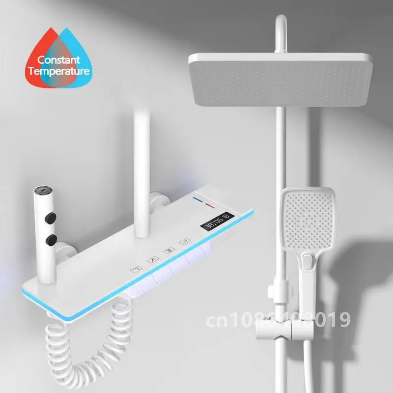 Цифровой дисплей термостат душевая система дождевая насадка для душа латунный