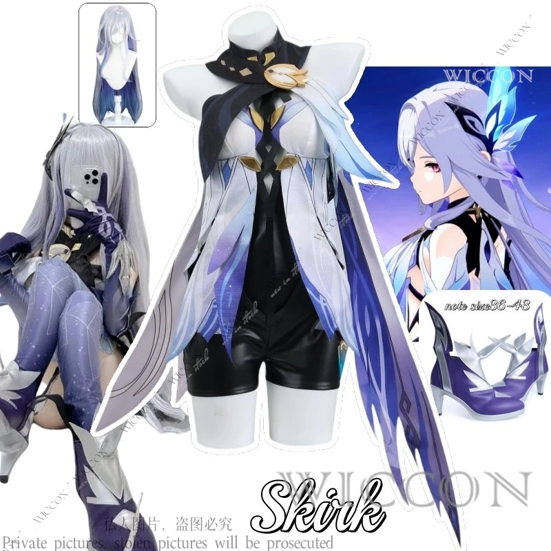 Skirk аниме игра Genshin Impact косплей костюм парик женский обувь Tartaglia мастер