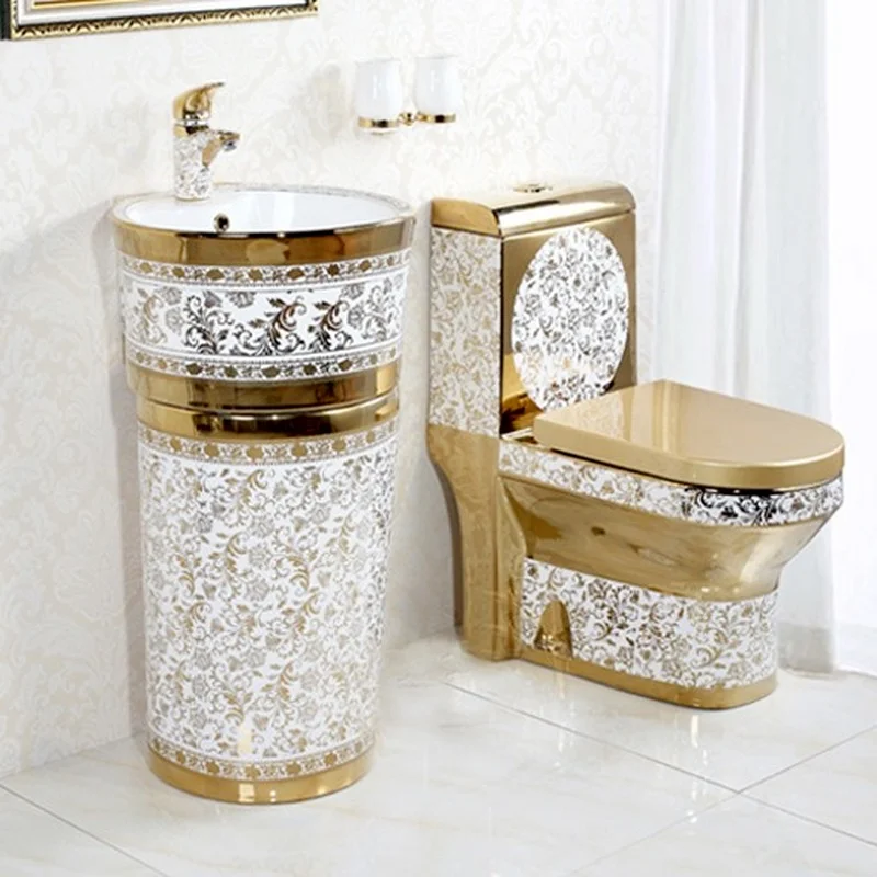 

Высококачественная Роскошная золотая унитаза, керамические унитазы золотого цвета, Золотая керамическая ванночка