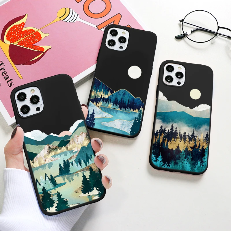 Чехлы для Samsung Galaxy M52 M32 A03S A21S A12 A13 A31 A32 A22 A50 A51 A52 A71 A72 S22 S21 Ultra S20 FE S10 S9 Plus Mountain Sea |