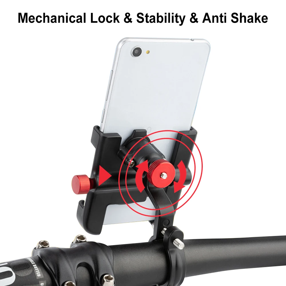 Bicycle Motorcycle Phone Holder Aluminum Handlebar Bike Mount Adjustable Non-Slip for iPhone 13 12 11 Samsung S22 S21 |