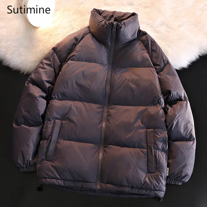 2022 Winter Coat Men Casual Zippers Winter Fashion Thickened Cotton Coat Pockets Stand Loose  Men Clothing  Winter Jackets