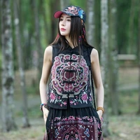 2022 embroidery qipao dragon phoenix embroidery mandarin collar chinese button vest embroidered red chinese sleeveless jacket