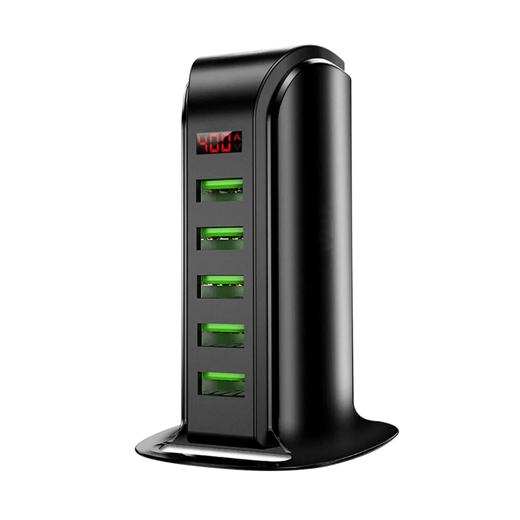 

Multi-port USB Charger Phone Tablet DC 5V 4A Charging Station Dock LED Display USB Power Adapter UK Plug