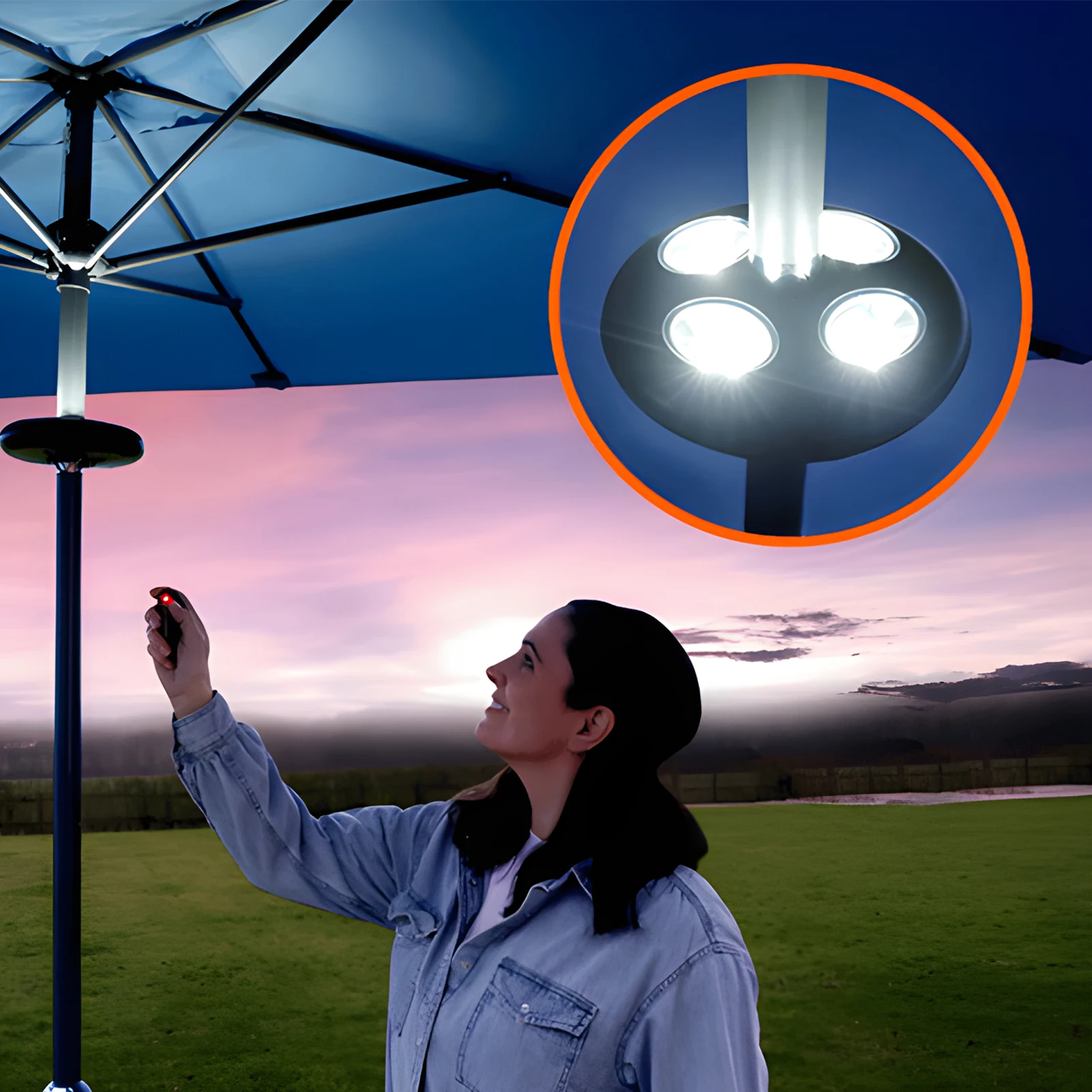 

24 Led Patio Umbrella Light For Parasol Beach Umbrella For Garden Camping Tents Indoor Outdoor Lighting