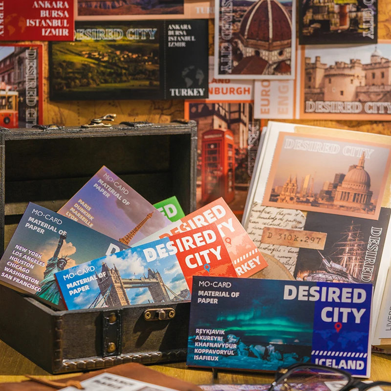 

8packs/LOT yearning City series fresh message material paper memo pad