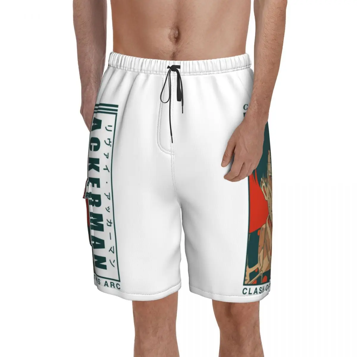 

Captain Levi Board Shorts ackerman anime manga aot snk mikasa birthday Beach Shorts Elastic Waist Classic Print Swim Trunks 2XL