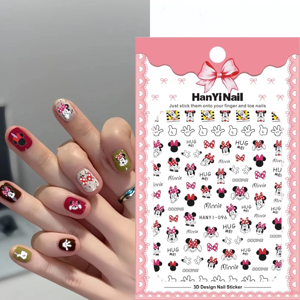 1 лист Стич Микки диснеевские новые 3D наклейки для ногтей маникюра модный дизайн