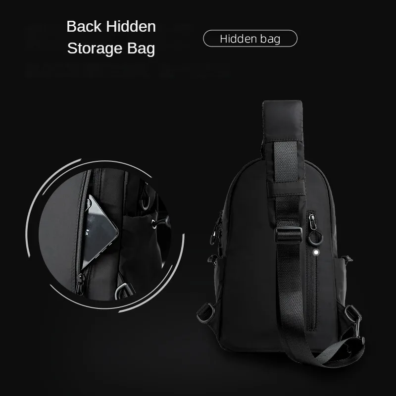 Men's Simple USB Crossbody Bag Fashion 11inch IPad Large Capacity Waterproof Multiple Pocket for Men Premium Nylon Shoulder Bag