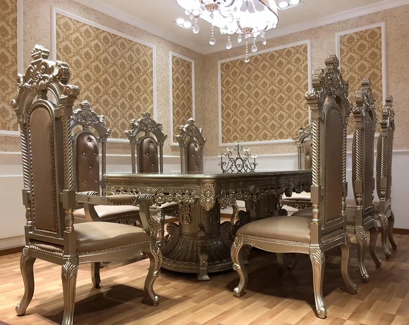 Роскошный классический обеденный набор в европейском стиле винтажные обеденные