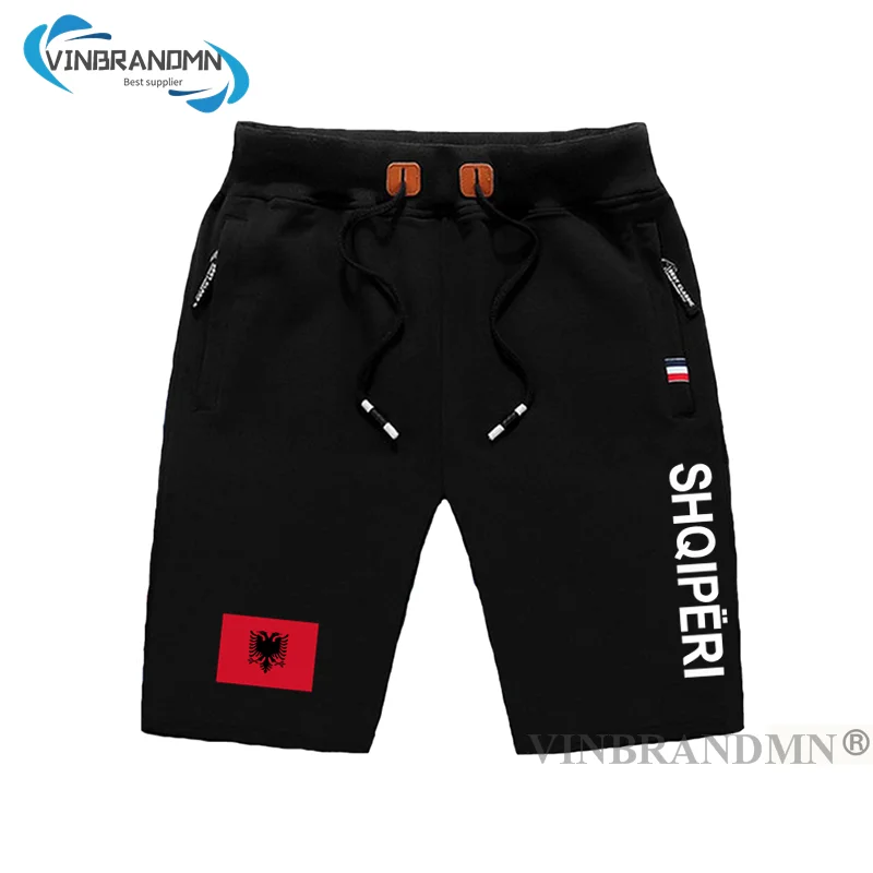 

Republic of Albania ALB Albanian men shorts beach new men's board shorts flag workout zipper pocket clothing bodybuilding shorts