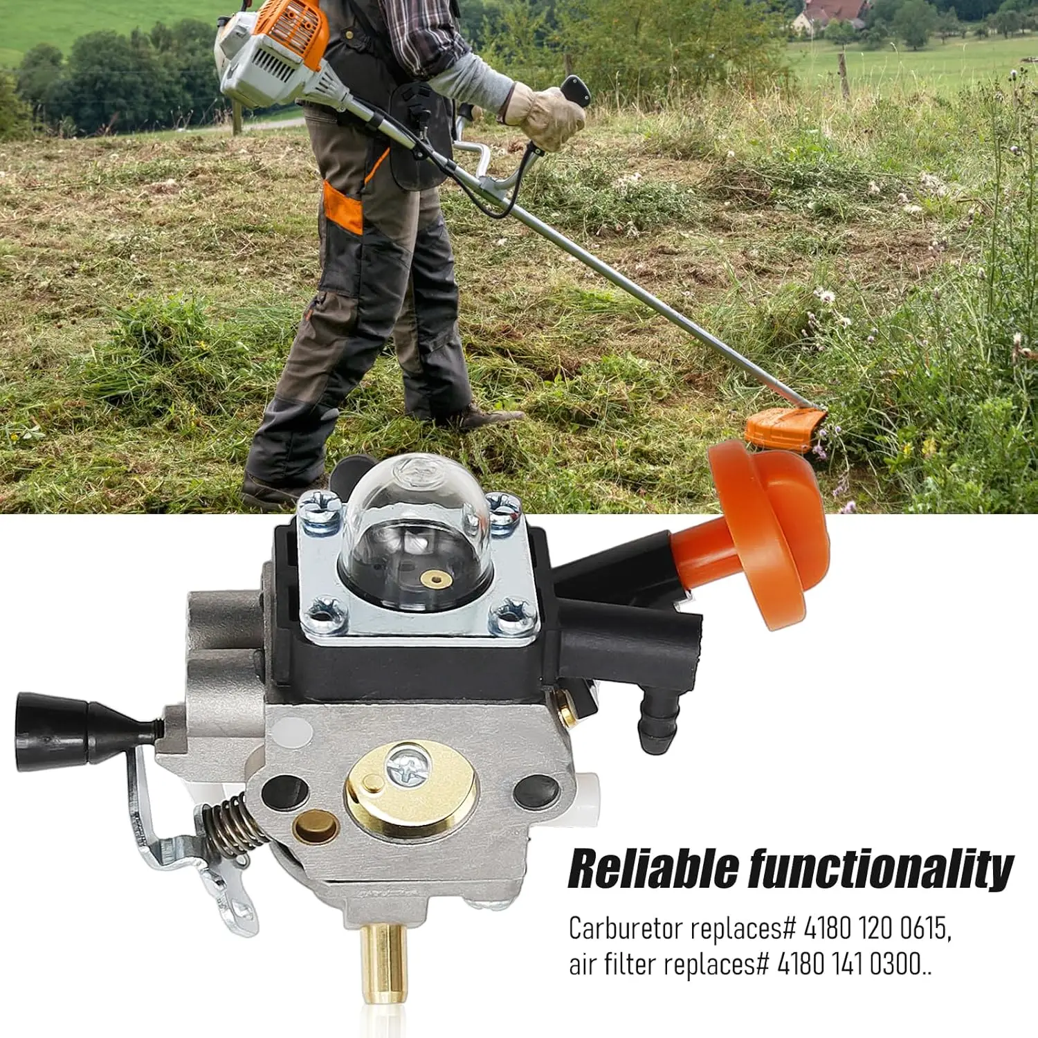 Фото Карбюратор 4180-120-0615 FS 91 FS91R, замена для Stihl FS91R FS111 FS89 HT102 HT103 FC91 FC96 KM91 KM91R KM111 FC111, для кусторезов №4