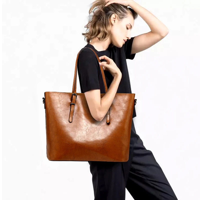 Aliwood Soft Leather Women's Bag Handbags Large Capacity Stray Tote Bag Retro Shoulder Bag Quality Females Crossbody Bags Bolsas