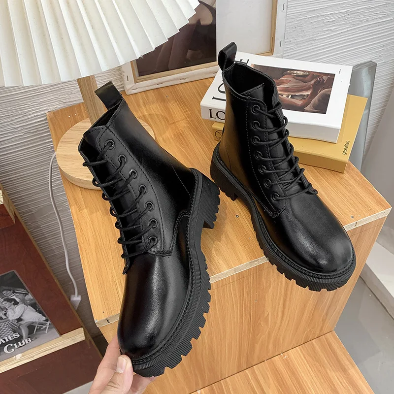 

short Boots Women's Autumn and Winter 2021 New Women's British Wind Boots Children's Knight Boots Thick Heel Short Boots Women