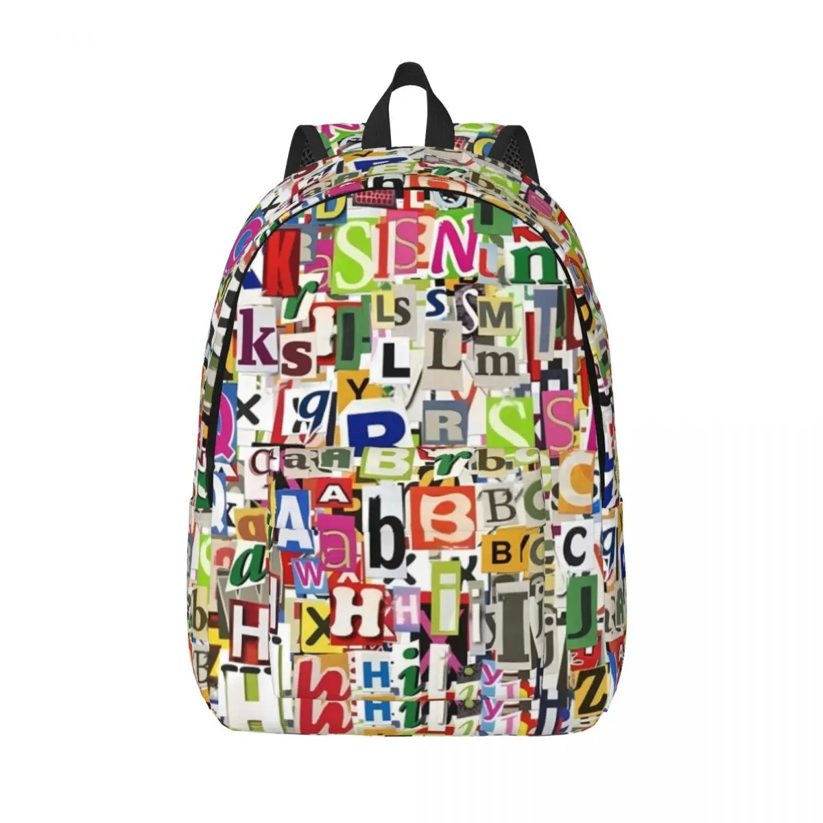 

Newspaper Clippings Backpack Girl Colorful Letter Durable Backpacks Polyester Leisure High School Bags Travel Design Rucksack