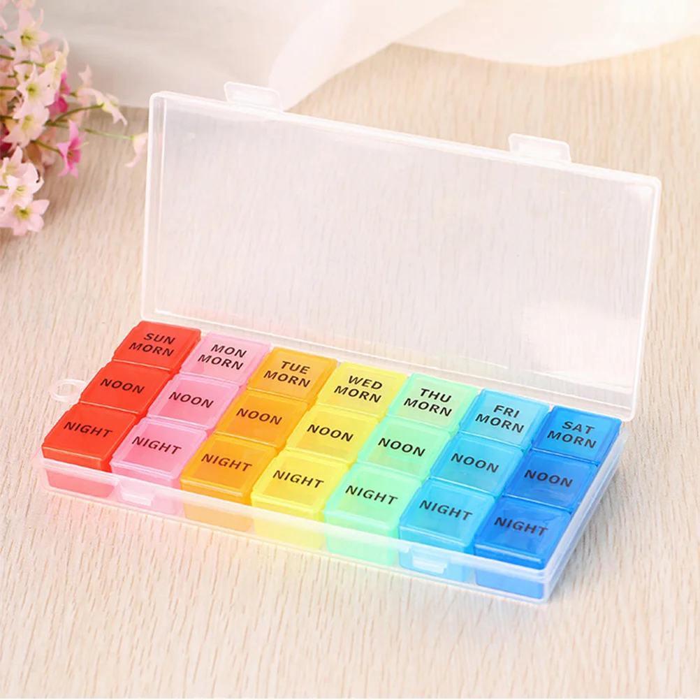 

Box Organizer Case Travel Day Daily Container Vitamin Medication Holder Weekly Medicine Storage Boxes Monthly Times Trip