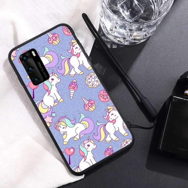 Мультяшный Единорог чехол для телефона Huawei Y6 Y7 Y9 Prime 2019 Y9s Mate 10 20 40 Pro Lite Nova 5t