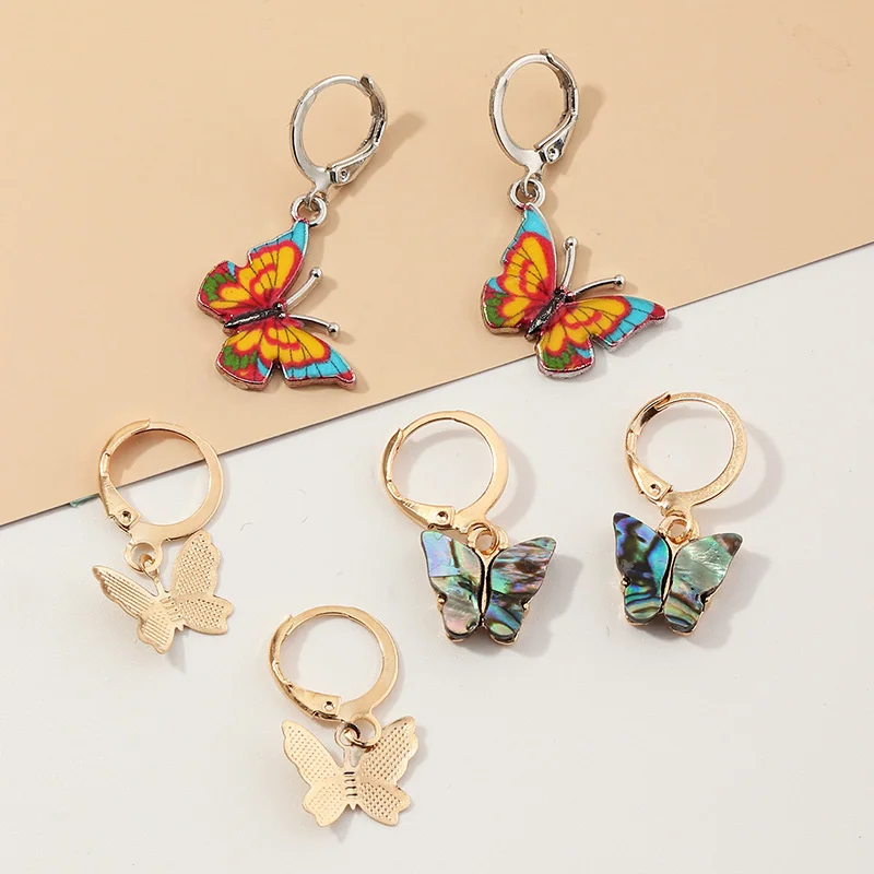 

Jewelry New Butterfly Earth Cool Girl Personality Small Earrings Women Accessories Alternative Fashion beauty forever hair