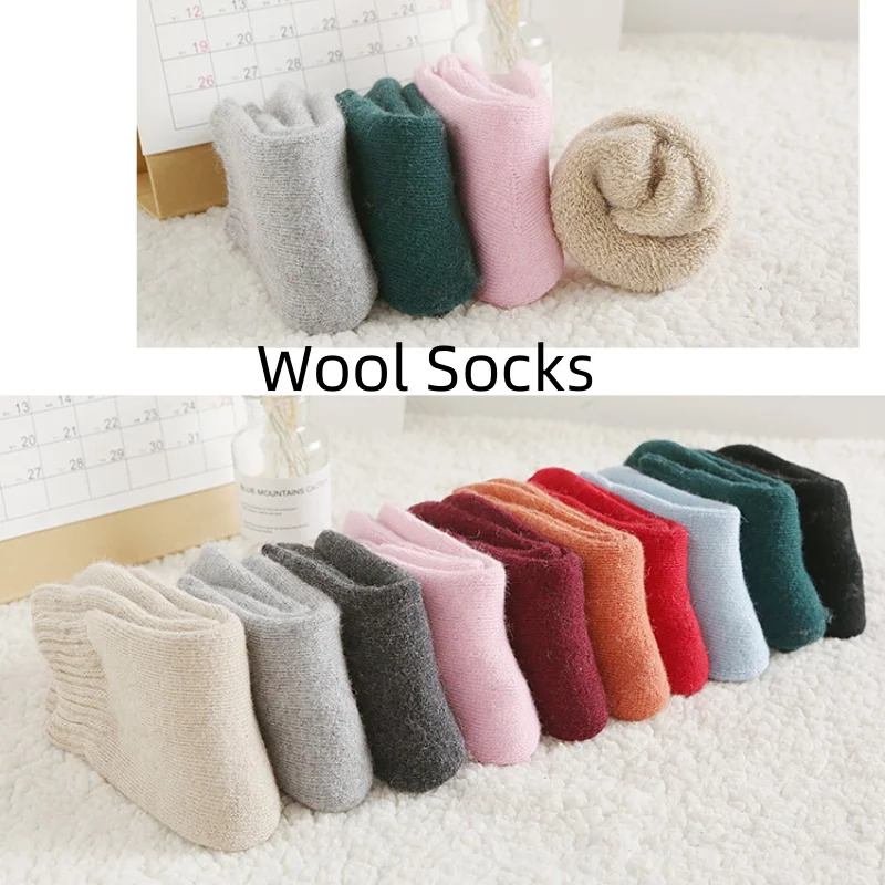 OSEN-Новые кашемировые шерстяные носки женские зимние утепленные черные белые