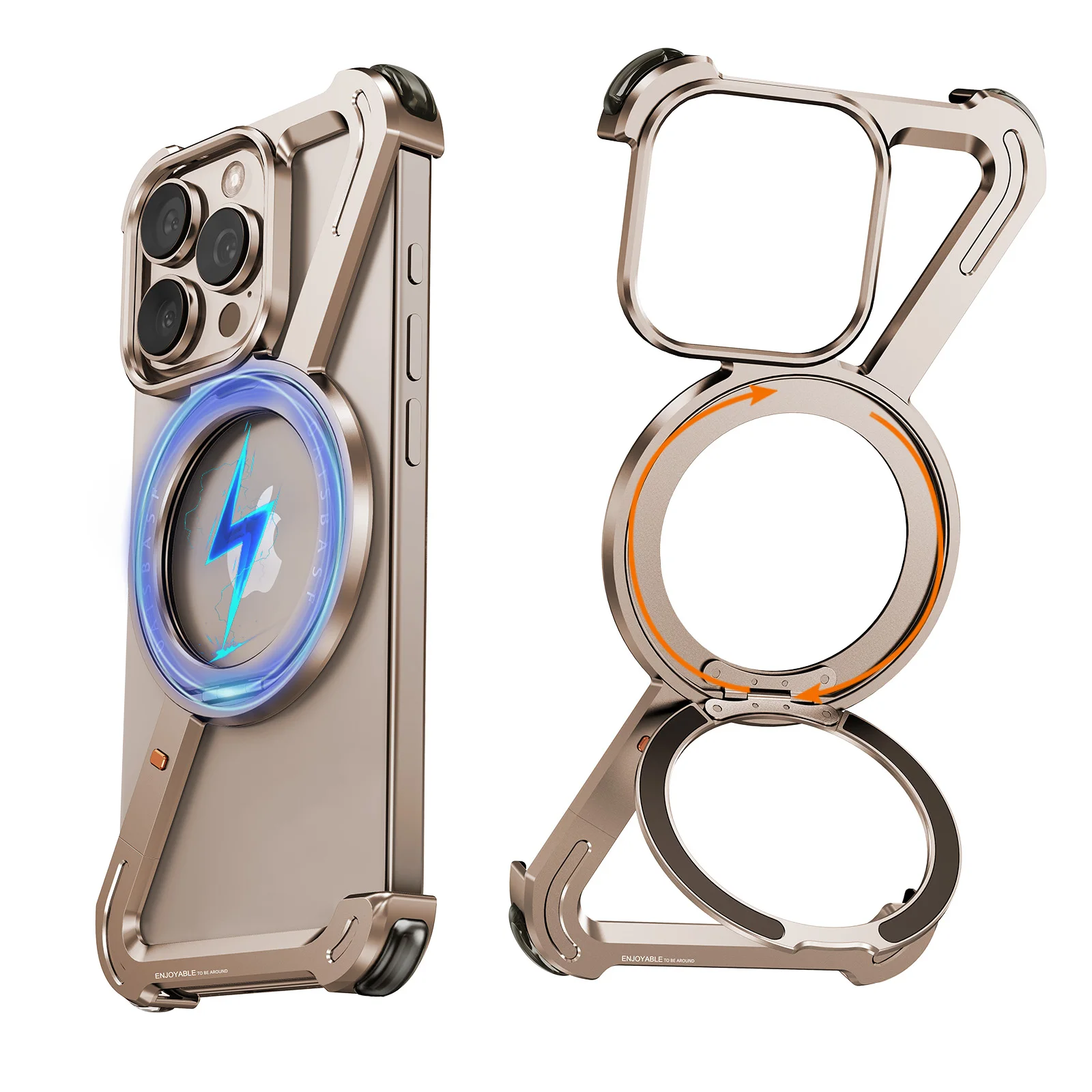 Чехол для телефона Eary Z Shape iPhone 16 15 Pro Max 360° ° Вращающаяся магнитная подставка с