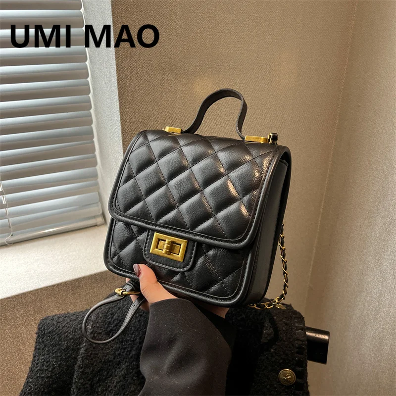 

UMI MAO Bag Luxury Fashion Women 2023 Small Fragrant Style Handbag Chain Small Square Bag Single Shoulder Crossbody Bag