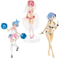 anime life in a different world from zero figures rem maid cheerleading doll action figure model collect ornaments toys gifts